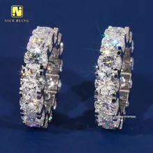 1CT 6.5mm VVS Moissanite Diamond Tennis Rings Trendy 925 Silver Jewelry Engagement Wedding Bands For Men Women