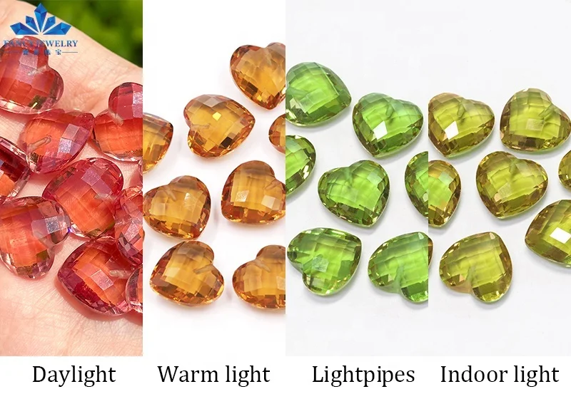 Knstliche Edelstein-Fabrik Grohandel 16X16MM Doppelt Facettierter  Herzfrmiger Trkischer Diaspor Glas-Edelstein Synthetischer Sultanit-Stein