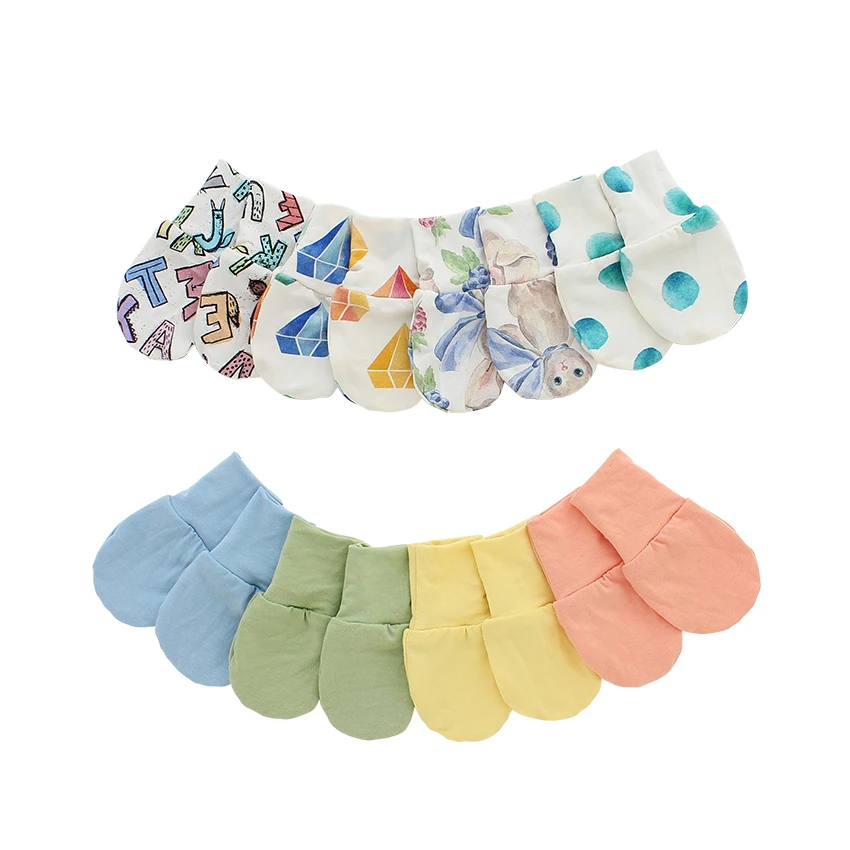 Высококачественные вязаные однотонные варежки для новорожденных из 100% хлопка оптом