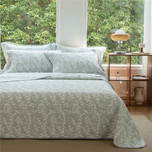 Luxury Yarn-Dyed Cotton Microfiber Fabric 3 Piece Quilt Set Jacquard Bedding Sets