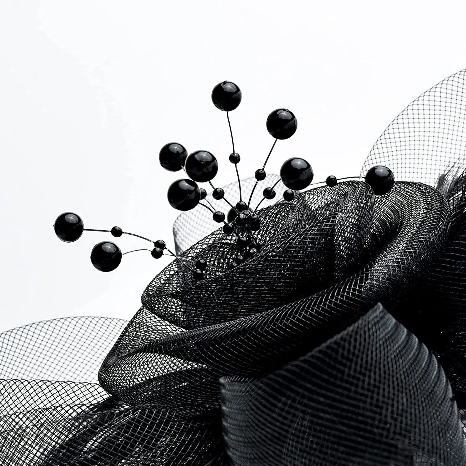 Beautiful Black Feathered Fascinator Headband Clip Races Church Br… Women main image 3