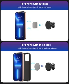 Support Magnétique Double Face Pour Téléphone - Rotation 360°, Aimants Puissants N52 - Pour Salle De Sport, Voiturette De Golf, Surfaces Métalliques
