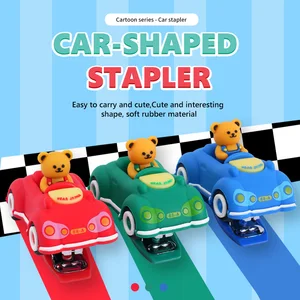 Cool Car Stapler Blister Set Visible Cute Vehicle Design Perfect for Kids & Desk