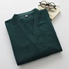 Men's dark green crepe solid color gown