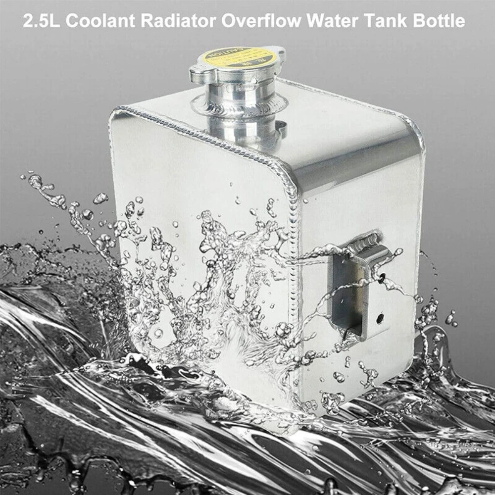 Ac Radiator Bottle 2.5L Universal Aluminum Coolant Radiator Overflow Recovery Water Tank ...