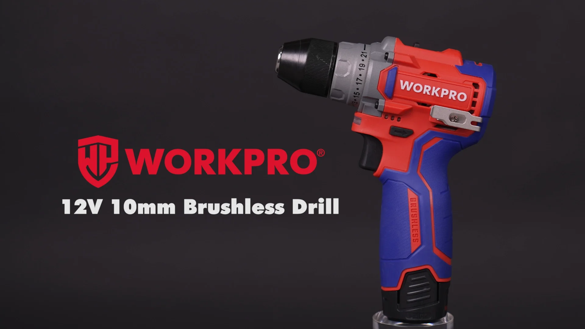 WORKPRO 12V 10mm Brushless Drill Cordless Power Tool Set Include Li-ion ...
