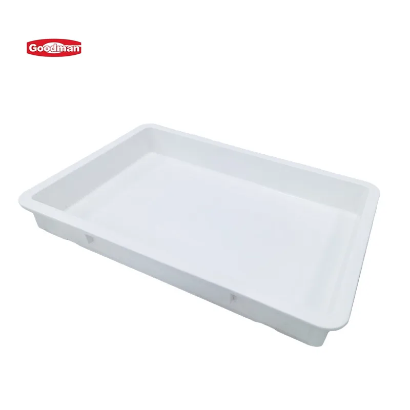 Bakeware restaurant white plastic pizza dough proofing box stackable storage pizza dough tray