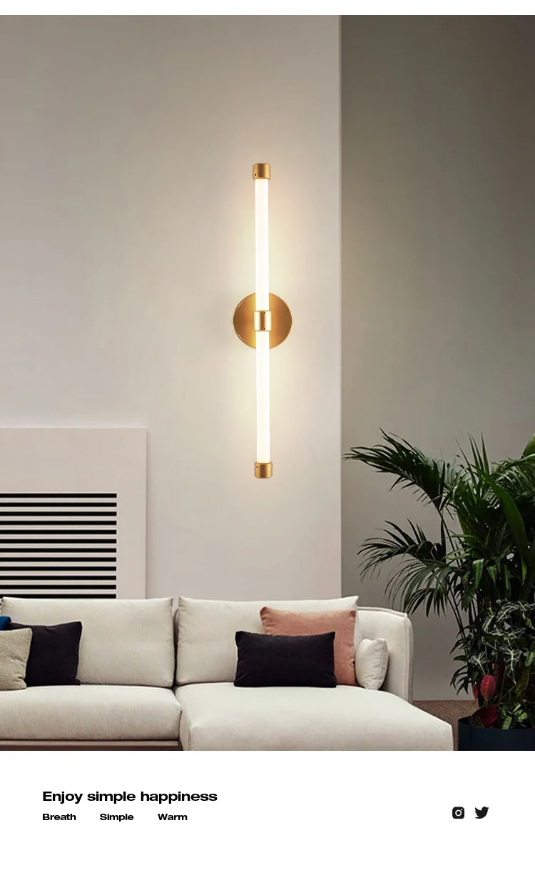 Gold Colour Versatile Entrance Aisle Led Wall Lamp Geometric Design