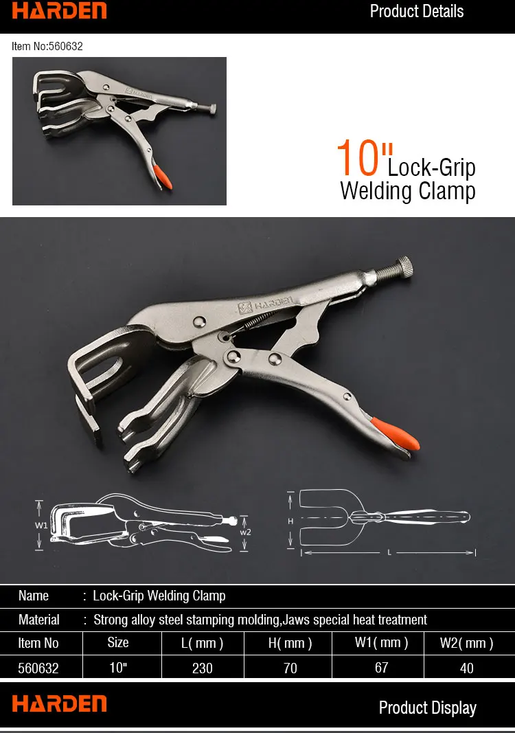 Professional Hand Tools Alloy Steel Lock-Grip Welding Clamp