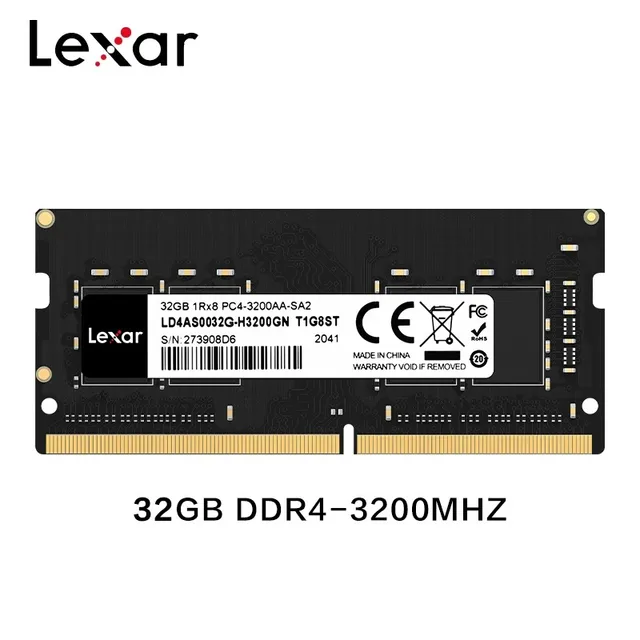 100% Original Lexar DDR4 Notebook Memory Ram 8GB/16GB/32GB 3200MHz SODIMM ECC Function PC4-21300 260pin for Laptop Stock Status