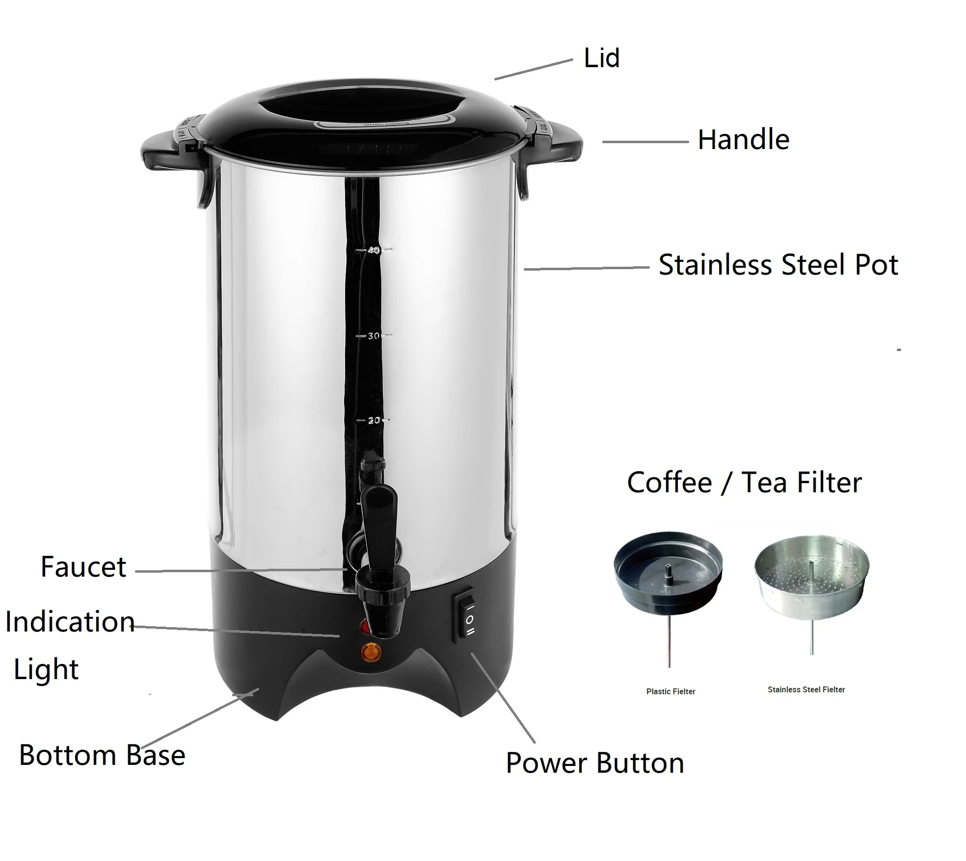 4.5L Hot Water Boiler Commercial Dispenser Coffee Urn and Tea Warmer -  China Hot Water Boiler and Coffee Maker price