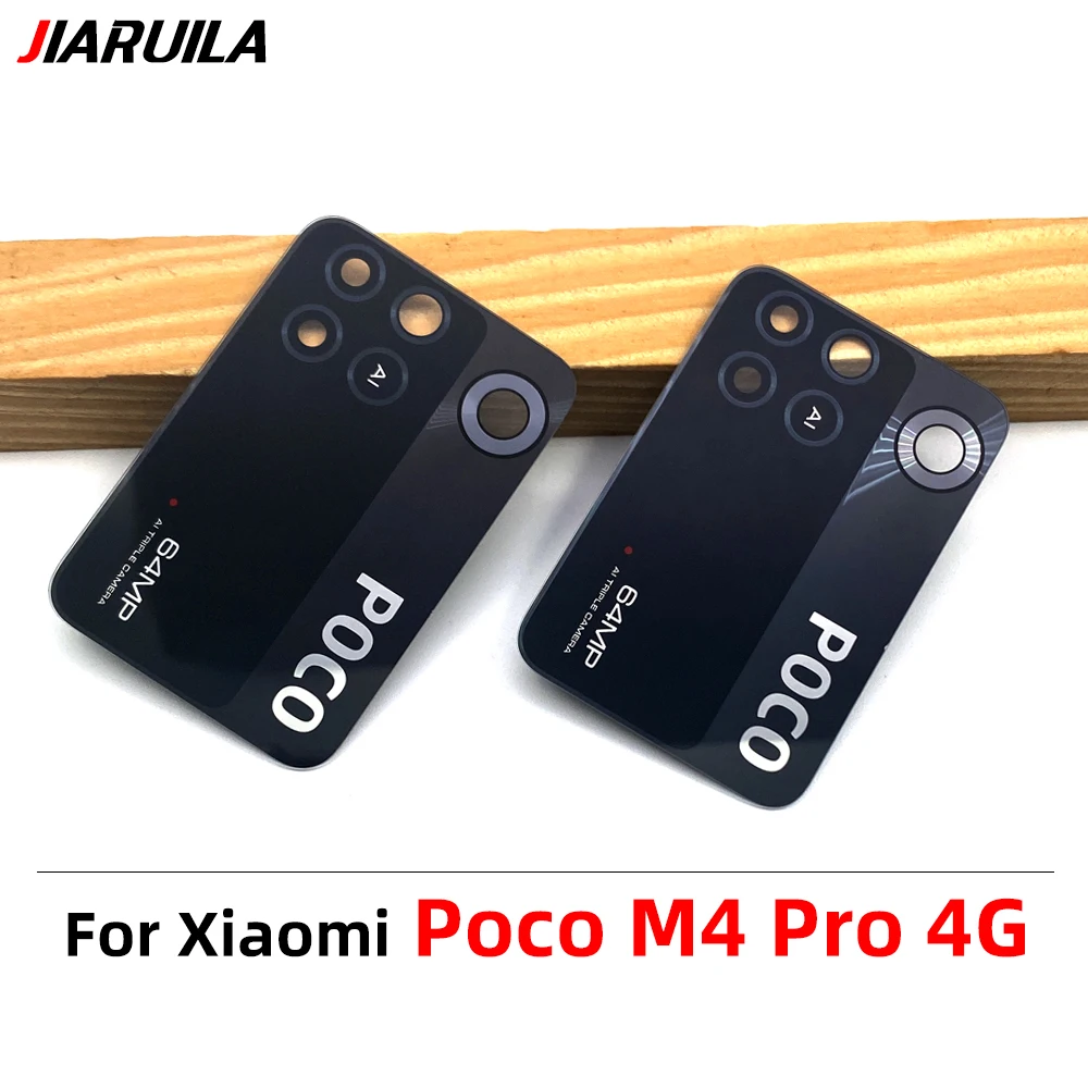 Vetro Posteriore Con Lente Fotocamera Per Xiaomi Poco M4 Pro 4G (2201117, MZB0B5VIN) – Nero Originale