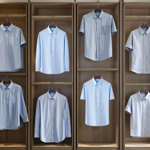 OEM & ODM Custom Men's 100% Cotton Slim Fit Dress Shirt Breathable Pure Color with Striped Border for Spring Season