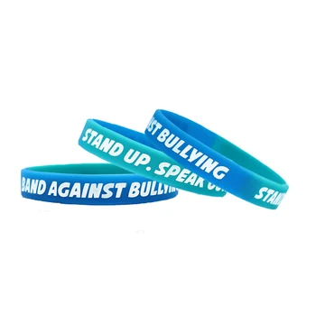 Anti-Mobbing-Silikonarmbänder – 200 Stück, 10 Designs, Dehnbar, Für Kampagnen & Events