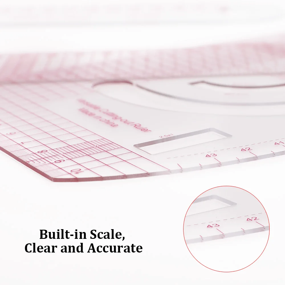 Easy  Cutting Drawing Ruler Sewing DIY Apparel Ruler Plate Sleeve Cage Placing Yardstick Curve Triangle Patchwork Ruler