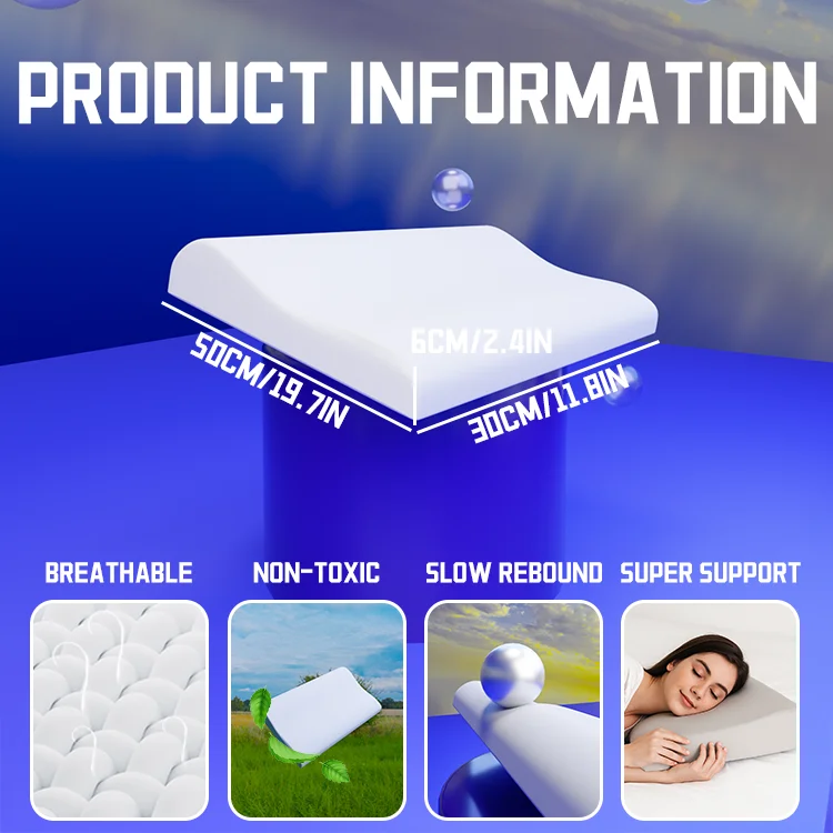 OEM & ODM Orthopedic Cervical Bed Pillows Non-Toxic Memory Foam for Anti-Wrinkle Snoring Neck Pain Relief