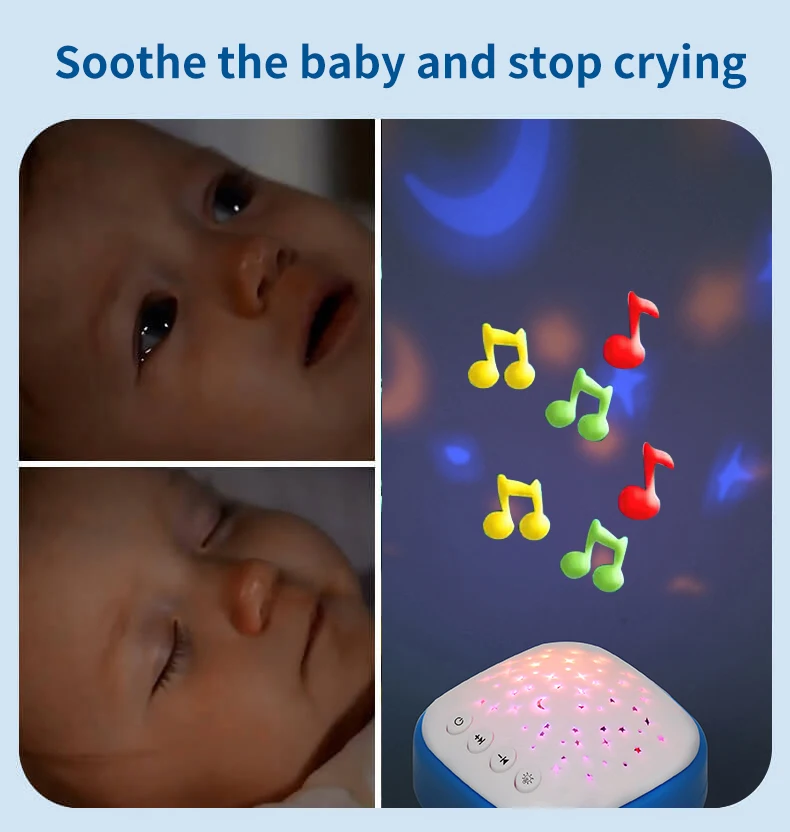 Jumon White Noise Machine Soothing Sounds Starry Night Light Baby Sleep