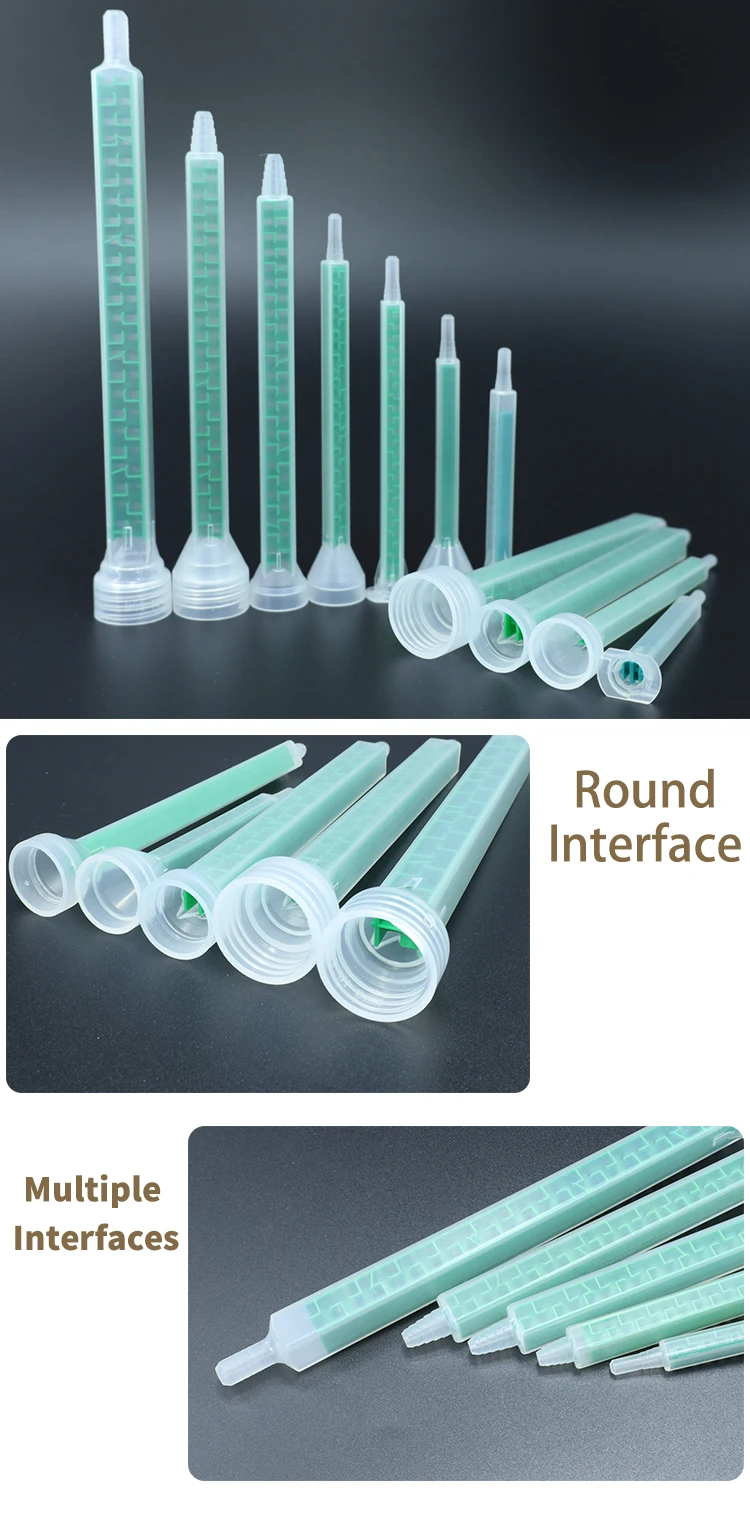 Epoxy Static Mixer Square Threaded Mouth Mixing Nozzle Ab Adhesive