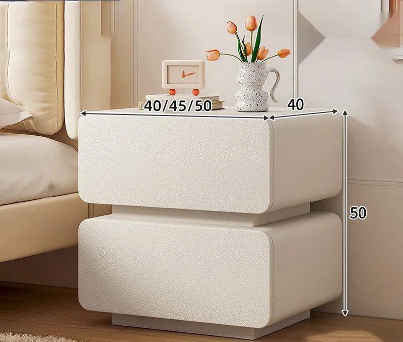 Manufacturer Nightstand Smart Bedside Table for Home Use with LED Light Fingerprint Lock Wooden Bedside Table