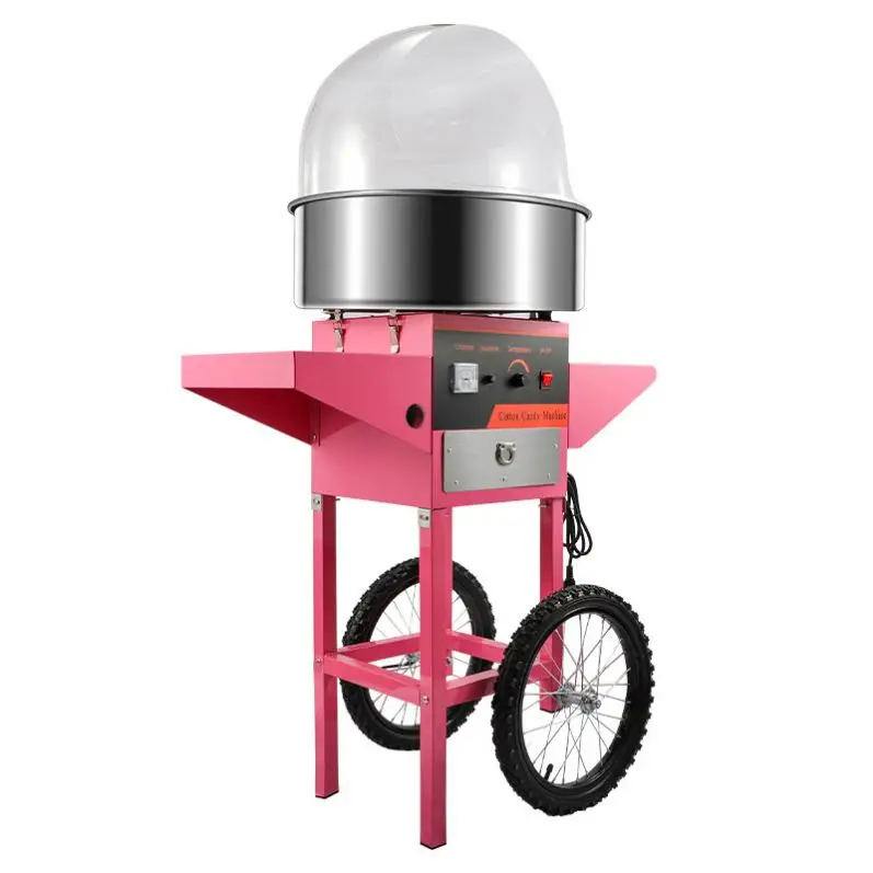 TEBAK Electric Cotton Candy Machine Automatic Candy Floss Making Machine Commercial Electric Cotton Candy Machine Cart