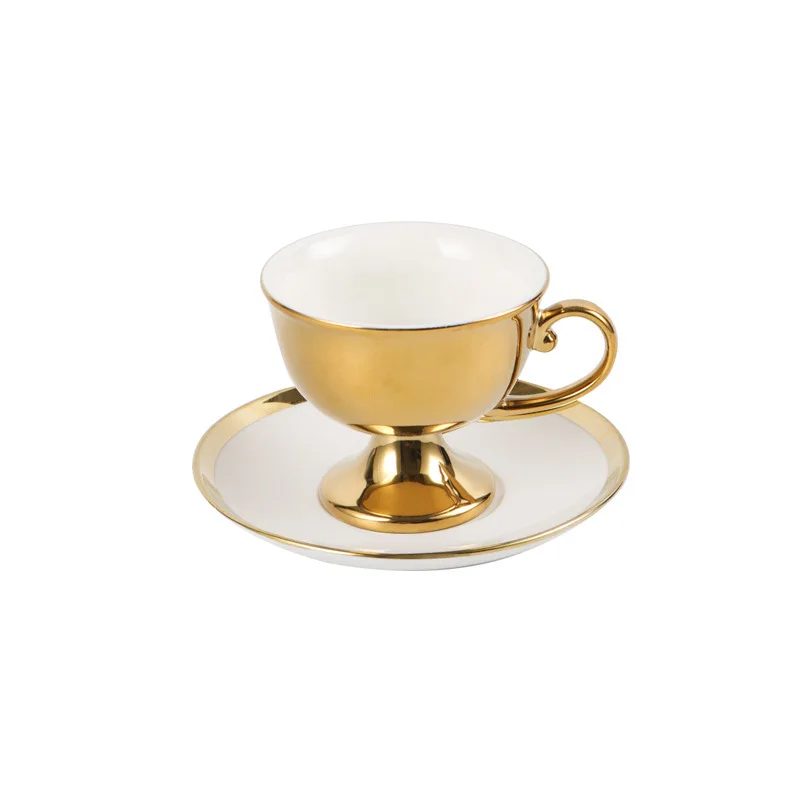 Exquisite Turkish Coffee Cups & Saucer Set - Gold Plated Porcelain ...