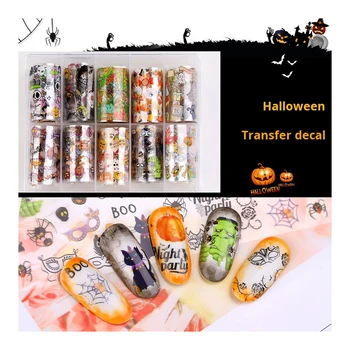 Halloween Starry Night Nail Stickers Set for Christmas Nail Decals and Transfers for Halloween Starry Night Paper 10 styles suit