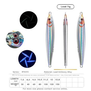 100g 3D Printed Saltwater Fishing Tackle High Quality Vertical Jig Barracuda Mackerel Speed Lure 100g River – Metal Jig – view 4