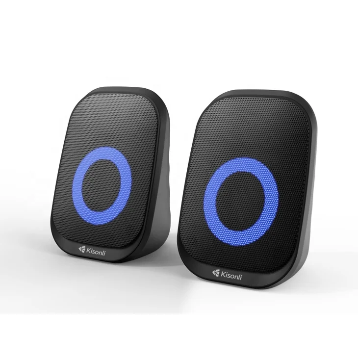 Kisonli Portable Computer Speakers Desktop Modern Speaker Laptop with Colorful Light