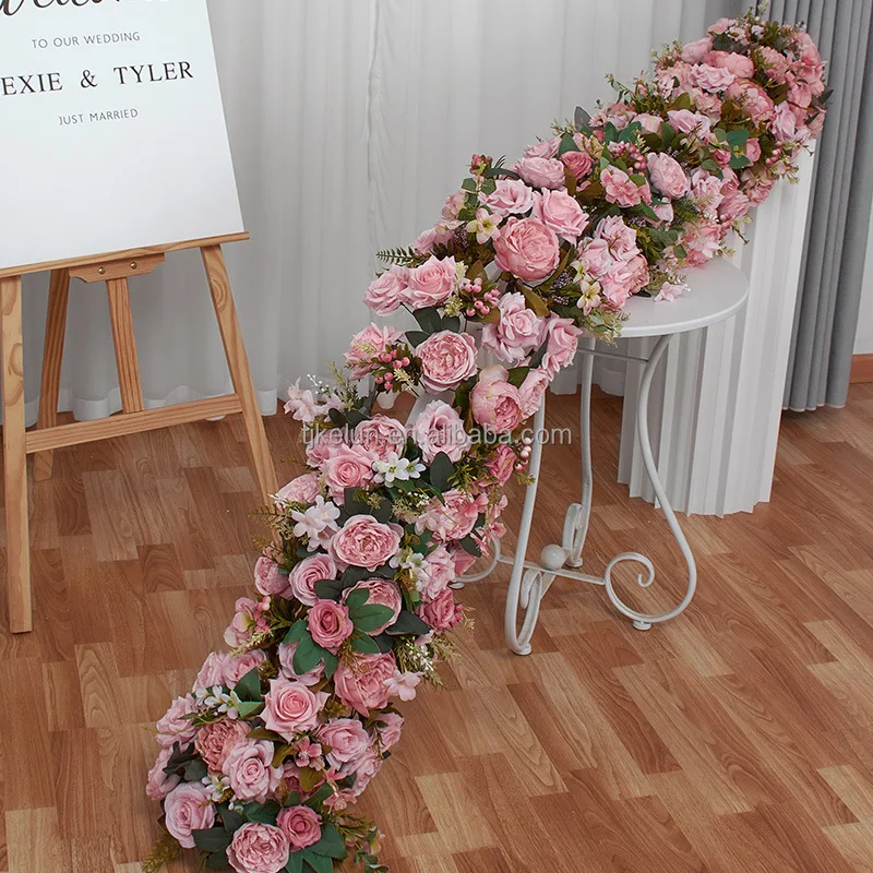 Gjfrn044 Wholesale White Flower Runner Wedding Table Baby Breath