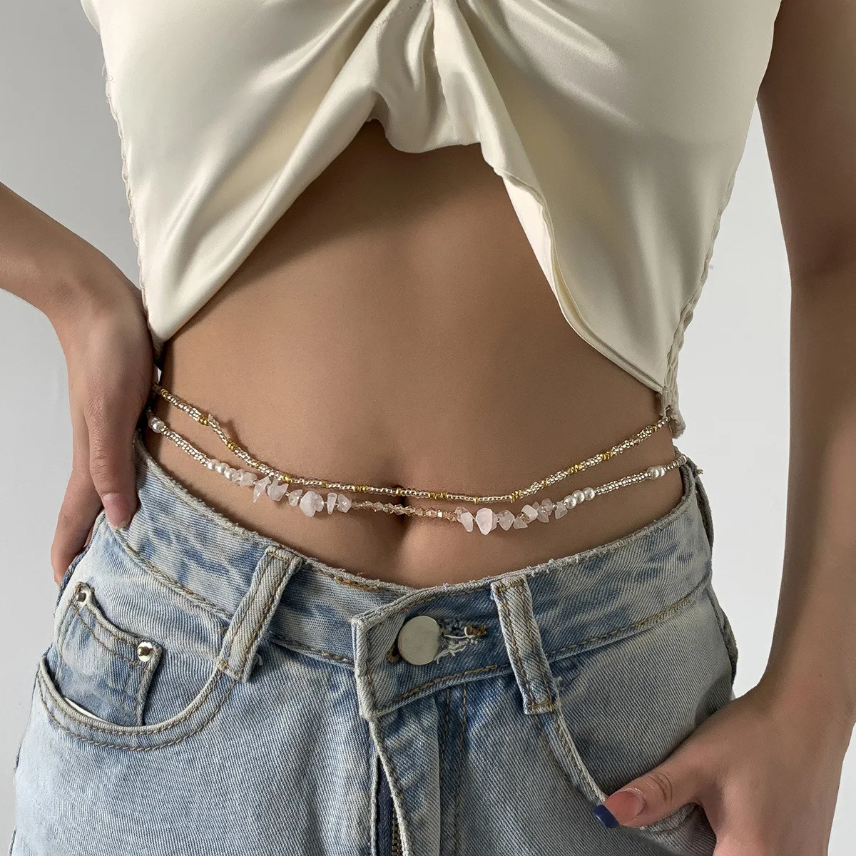 beaded belly chain