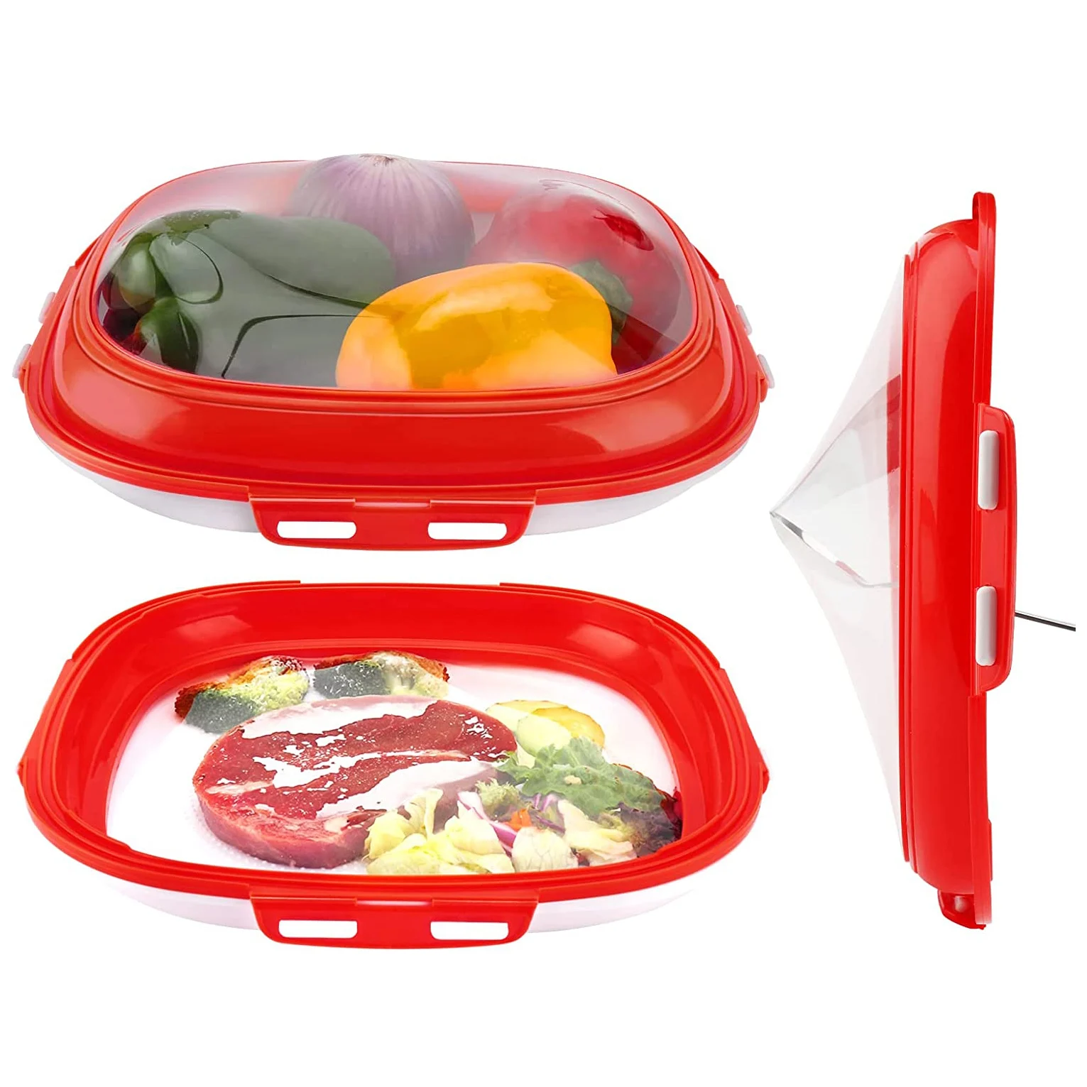 Transparent Vegetable Food Preservation Tray With Cover,Kitchen Food