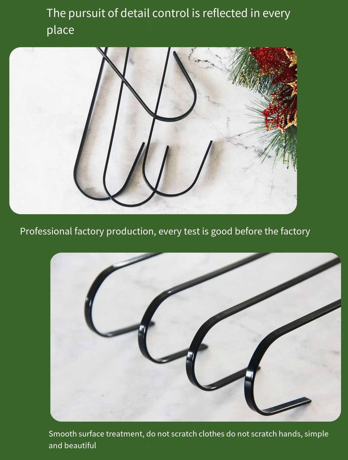 Simple iron manufacturers spot Amazon hot behind the door novelty hooks Christmas wreath creative 15-inch long novelty hooks supplier