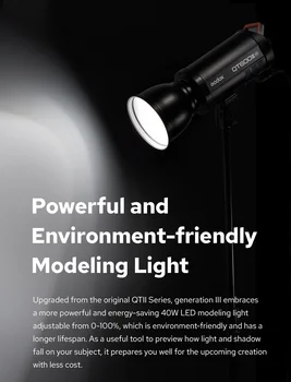 Godox QT400III 400Ws GN65 1/8000s High Speed Sync Studio Flash Strobe Light Photography Lighting detail image