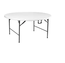 Portable Outdoor Round Folding Tables for Restaurant 10 Seater Folded Dining Plastic Table