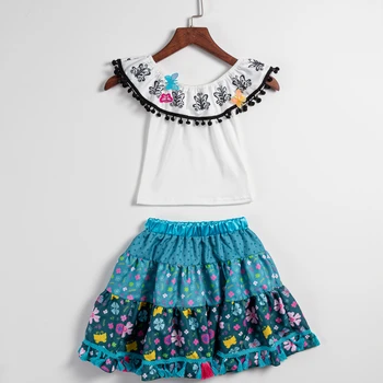 Yiwu Yiyuan Garment cute encanto toddler girl clothes skirt set blank shirt girl kids clothing set summer children girl outfits