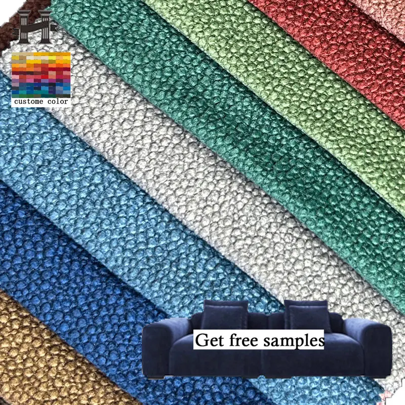 Multicolor High Quality Custom Emboss Velvet Fabric Woven Velvet Sofa Fabric