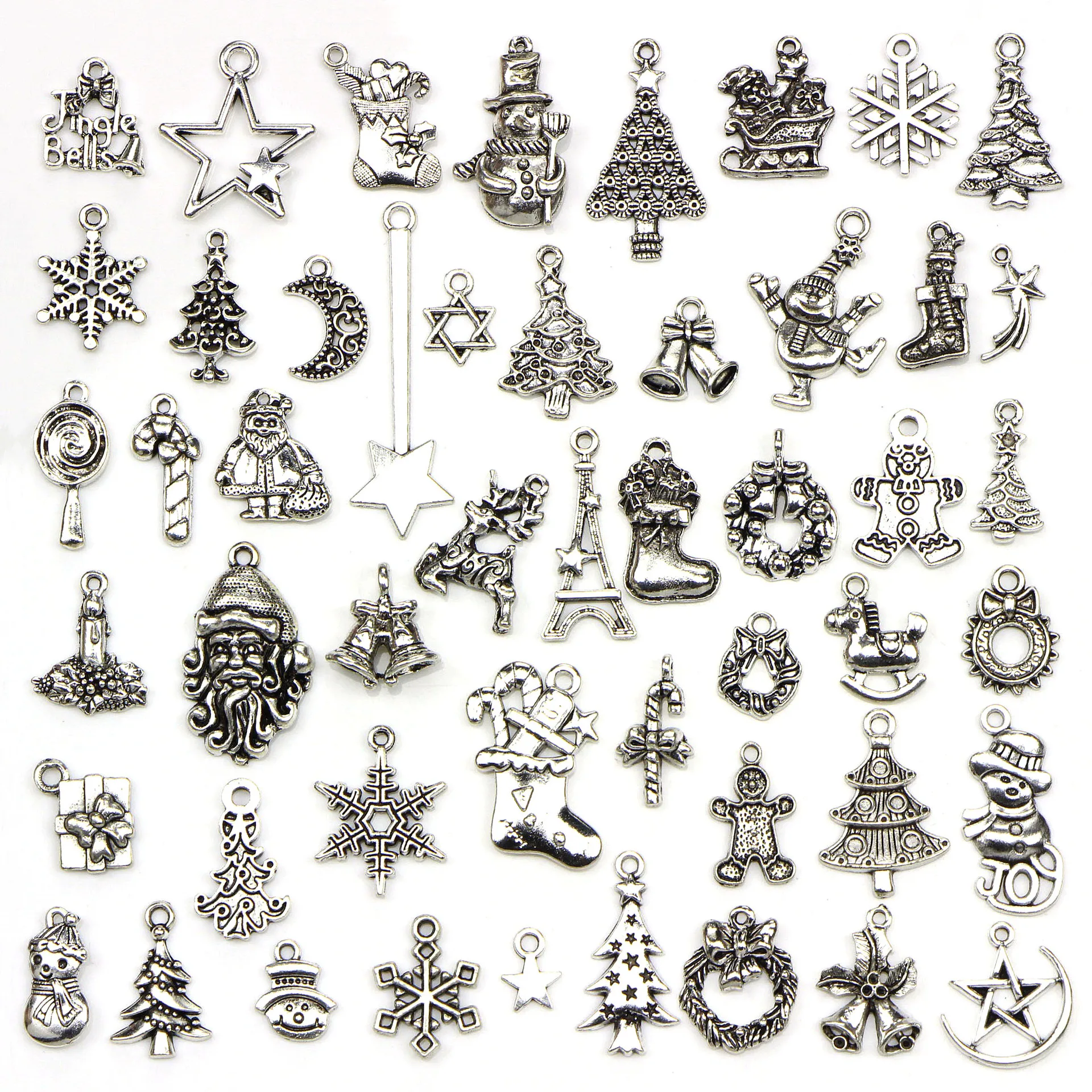 Source Factory Wholesale Bulk Mixed DIY Tibetan Silver Christmas Charms and  pendants for Jewelry Making on m.