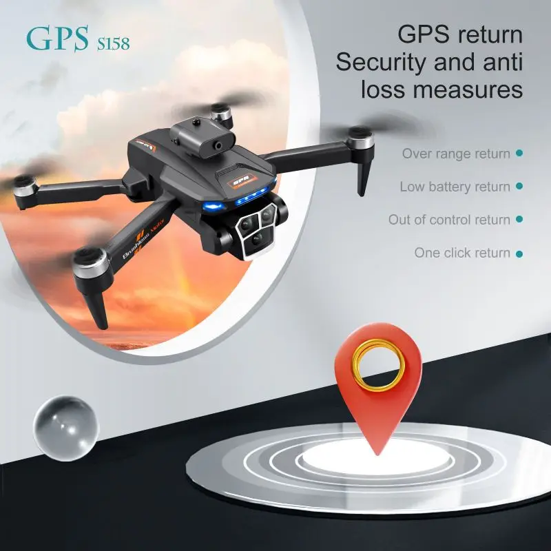 DRONE RC S158GPS Brushless Power Four Axis Remote Control Aircraft Professional Aircraft HD Camera Christmas Children's Gift Toy