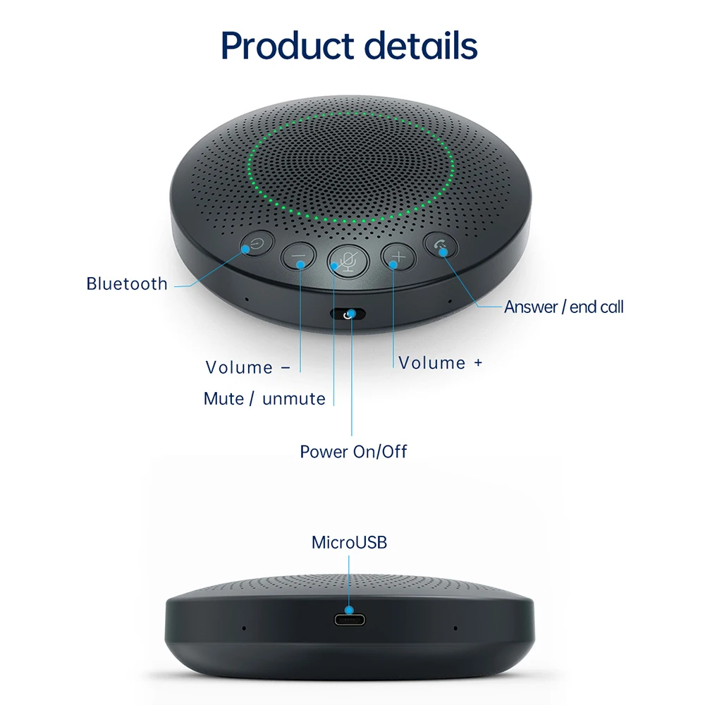 Loudspeakers for Pc Wireless POD3 Portable Video Conference Equipment  USB  Speakerphone with Usb Dongle