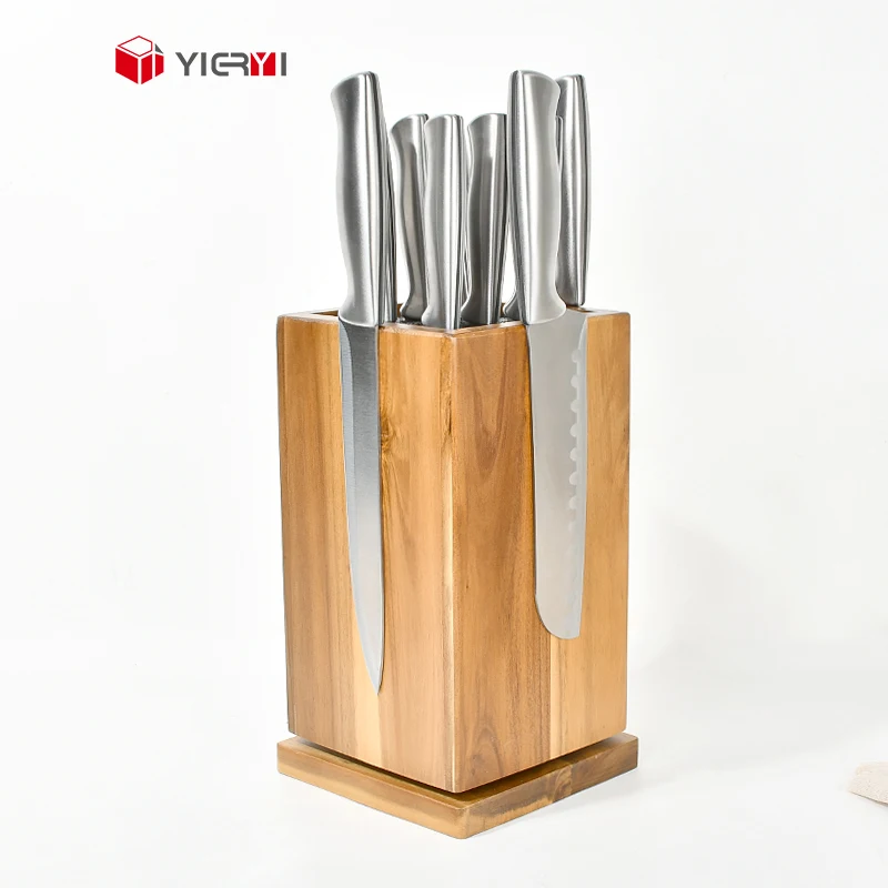 Custom New Arrival Knives Block Rotary Knife Block Wooden