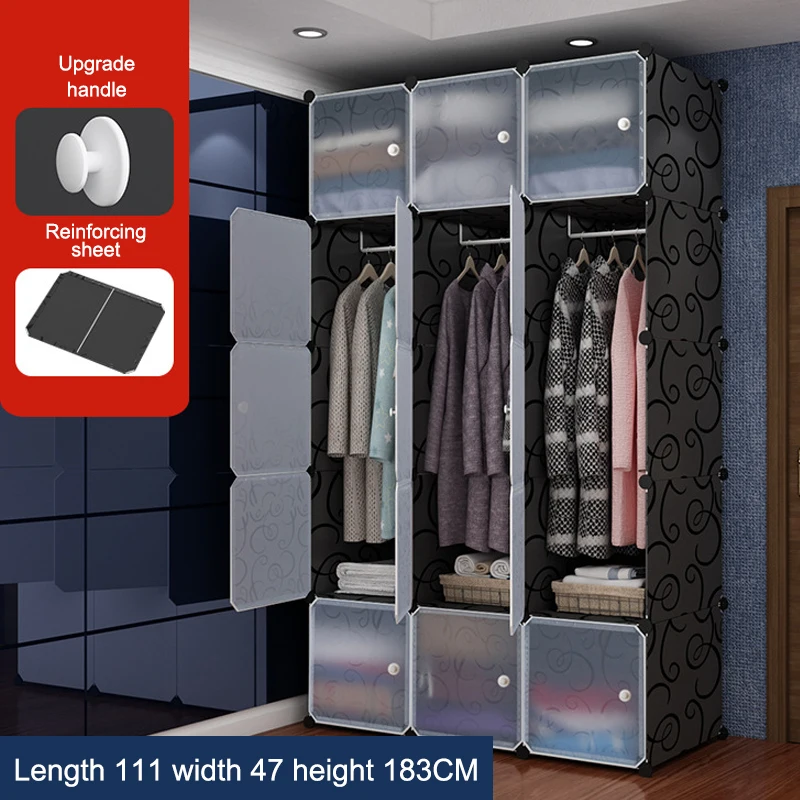 Large Space and Large Capacity Plastic Shoe Clothes Foldable Cube Wardrobe Closet Simple Diy Assemble Wardrobe