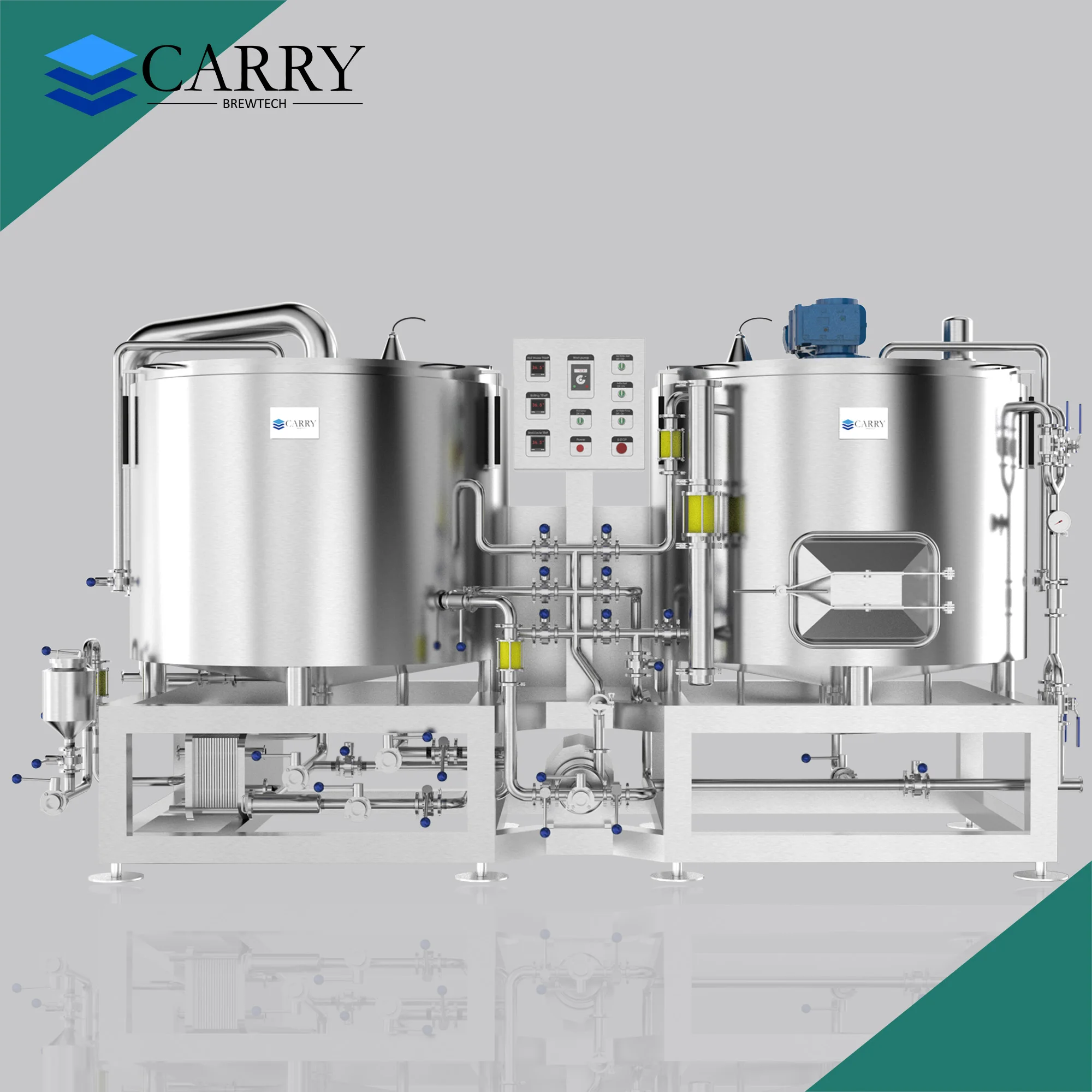 Пивоваренное оборудование Carry Brewtech на 2 сосуды, пивоваренное оборудование 1000Lbeer, коммерческий аппарат из нержавеющей стали, аппликатор и чайник, whrillpool tun