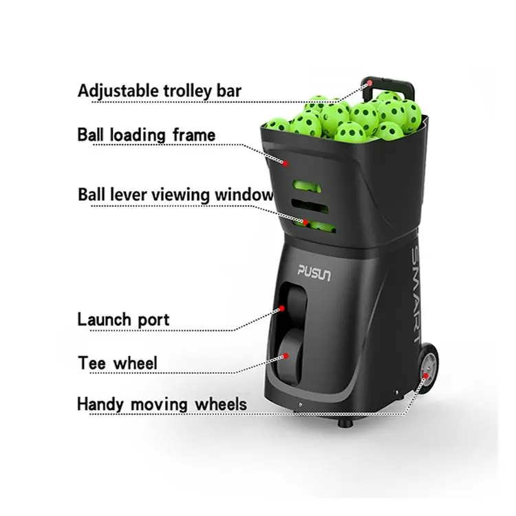2024 Popular Automatic Electronics PT Smart Tennis Ball Machine for Training Practice with APP Remote Control