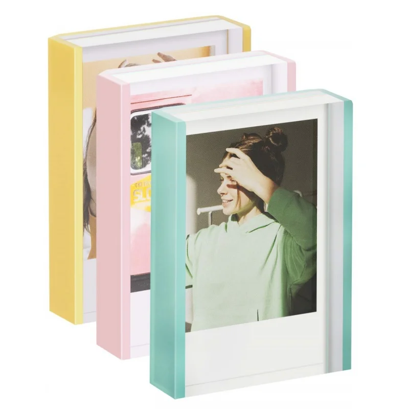 Tabletop Acrylic Frame 2X3 Inch Fujifilm Instax Mini Sliding Polaroid Frames for Desktop Tabletop, Polaroid Picture Frame
