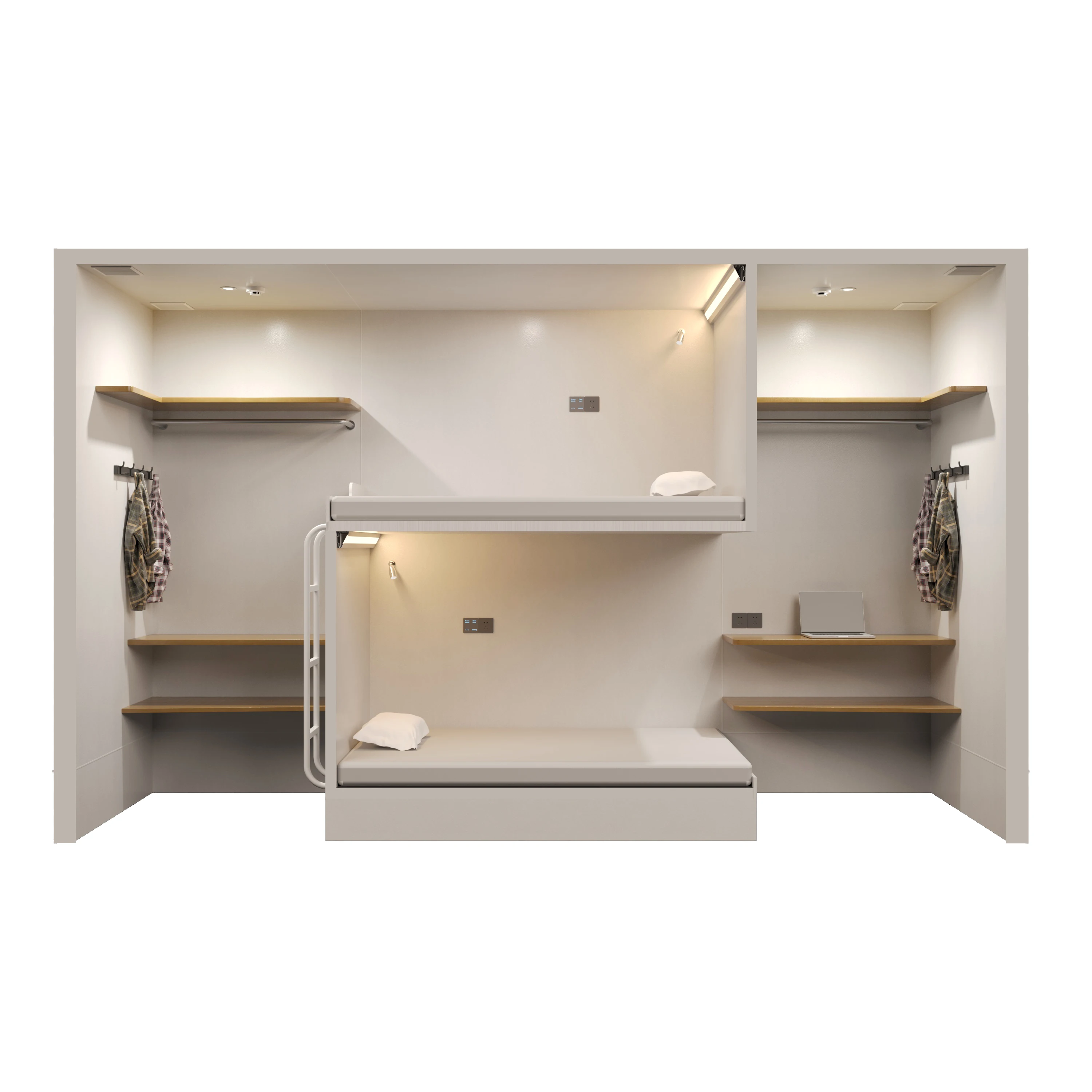Modern High-Tech Wood Pod for Capsule Hotels & Dorms