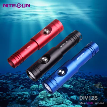 NITESUN DIV12S Led Torch 18650 battery Green Blue Red Diving Underwater Flashlights
