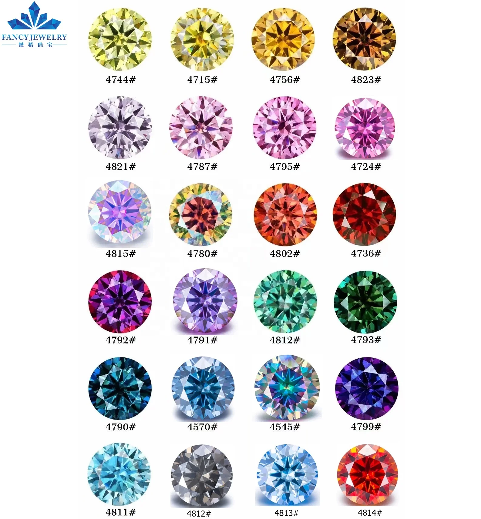 Moissanite Diamond Stone Wholesale Price Loose Green Champagne Grey Blue  Black Yellow Pink Color Moissanite