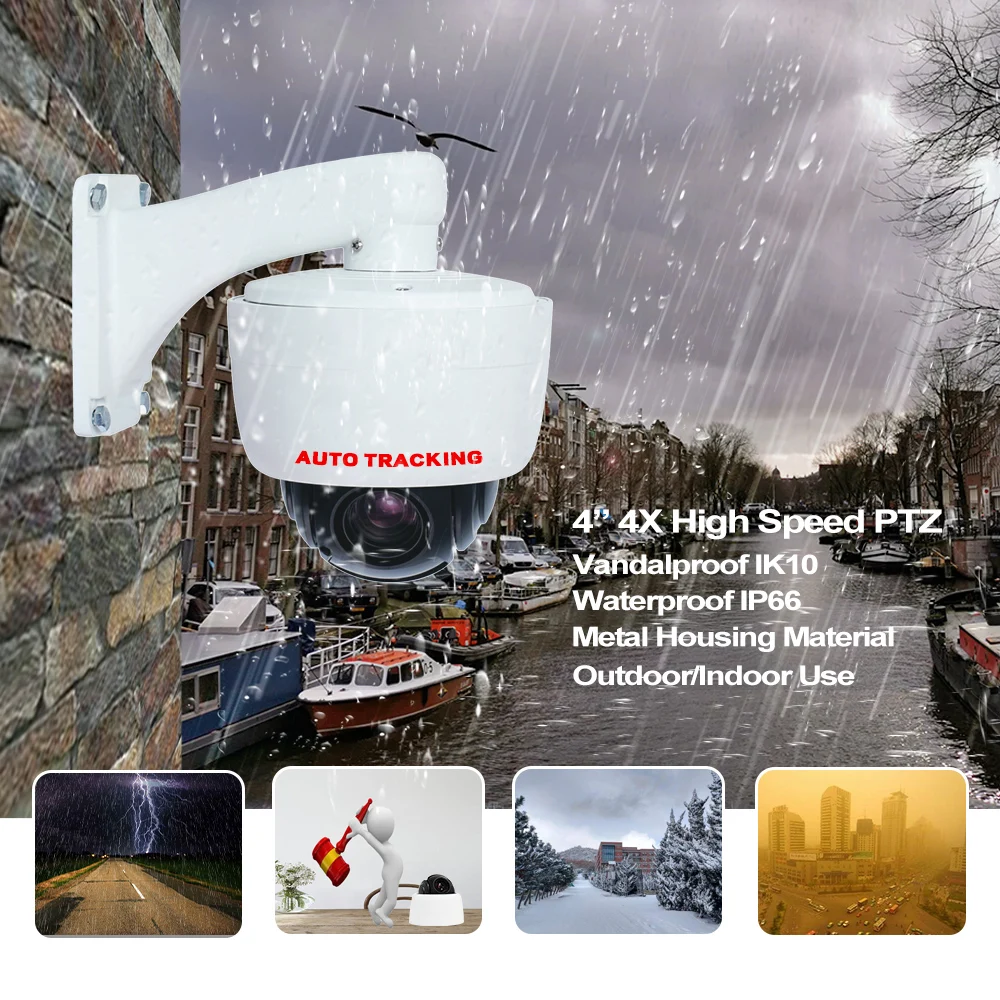 360 Degree POE Motion Human Auto Tracking Dome Camera Outdoor 4MP 2MP AI CCTV 3MP HD Network Explosion Proof IP Smart PTZ Camera