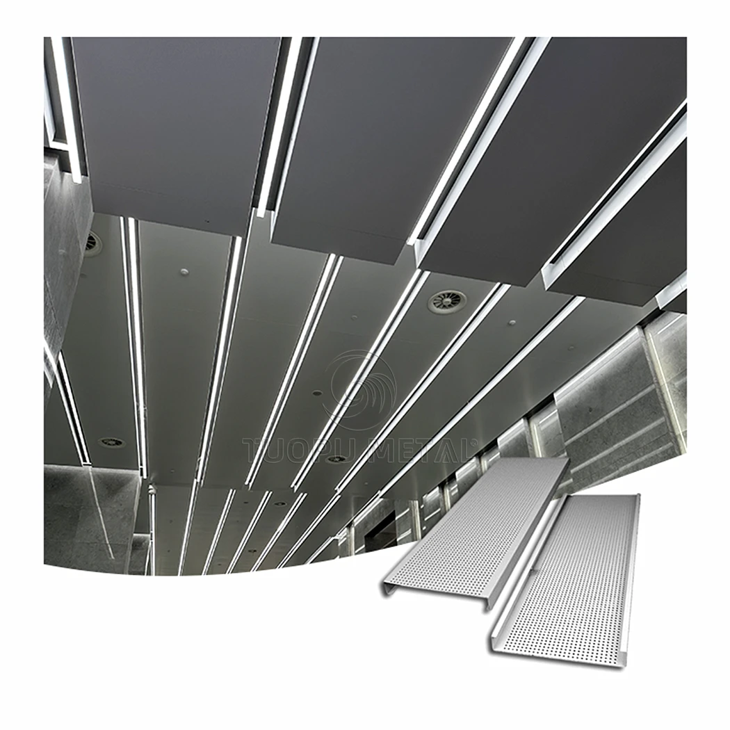 Hook-on Metal False Ceiling Tile Suspended Aluminum Stretch Ceiling Strip Panel