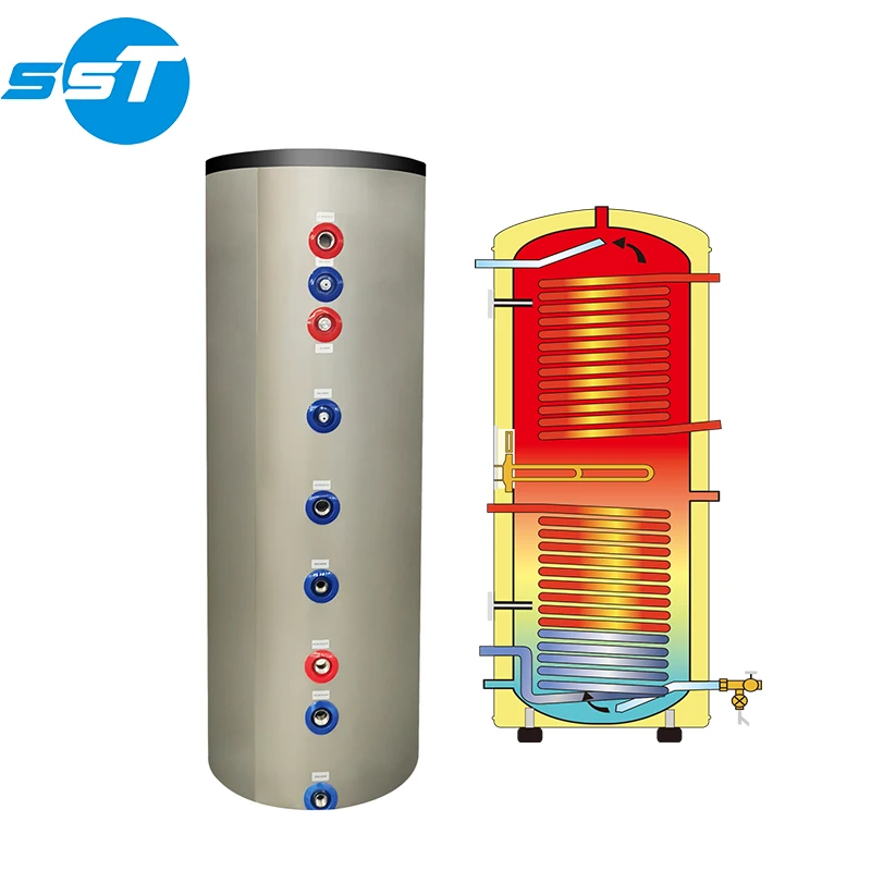 Cheap stainless hot water tank price 500kw hot water  storage boiler heat pump system